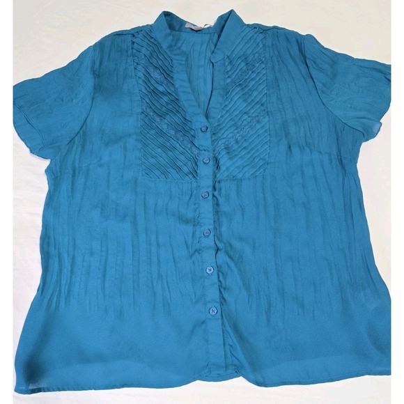 NY Collection Tops - NY Collection Women's XL Teal Blouse